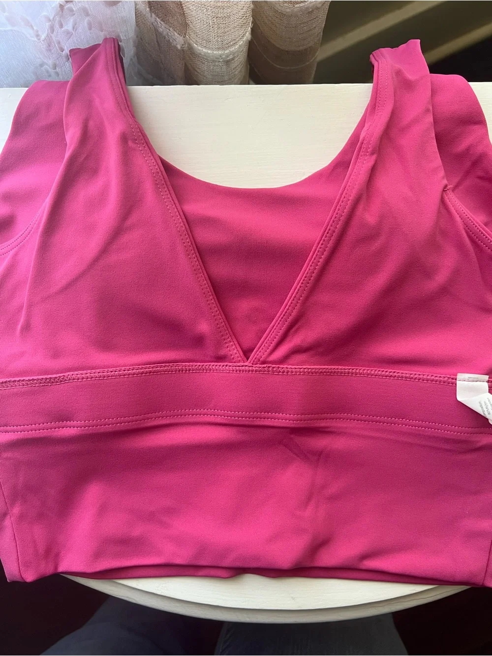 ALO Yoga Hot Pink Scoop Neck Crop Sports Bra